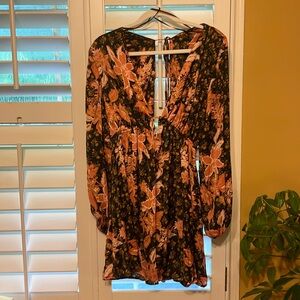 Free People low cut and open back silk dress